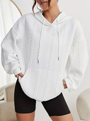 Twist Patten Hoodie Long Sleeve Hoodies Sweatshirt Women's Clothing