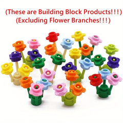 40pcs Mini Building Block Quatrefoil Flower Four Leaves Farm Grass Plant DIY Gar