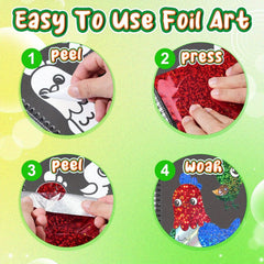 Foil Craft Animal DIY Art Kit - Creative No Mess Art Fun Set for Kids