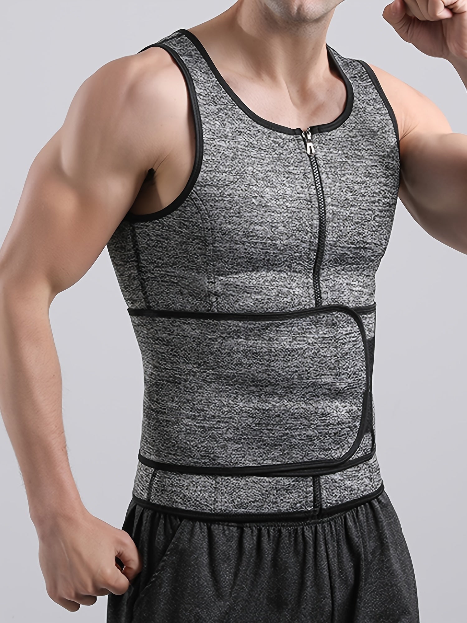 Men's Sweat Resistant Body Shaper Vest with Waist Cincher