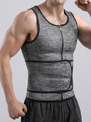Men's Sweat Resistant Body Shaper Vest with Waist Cincher