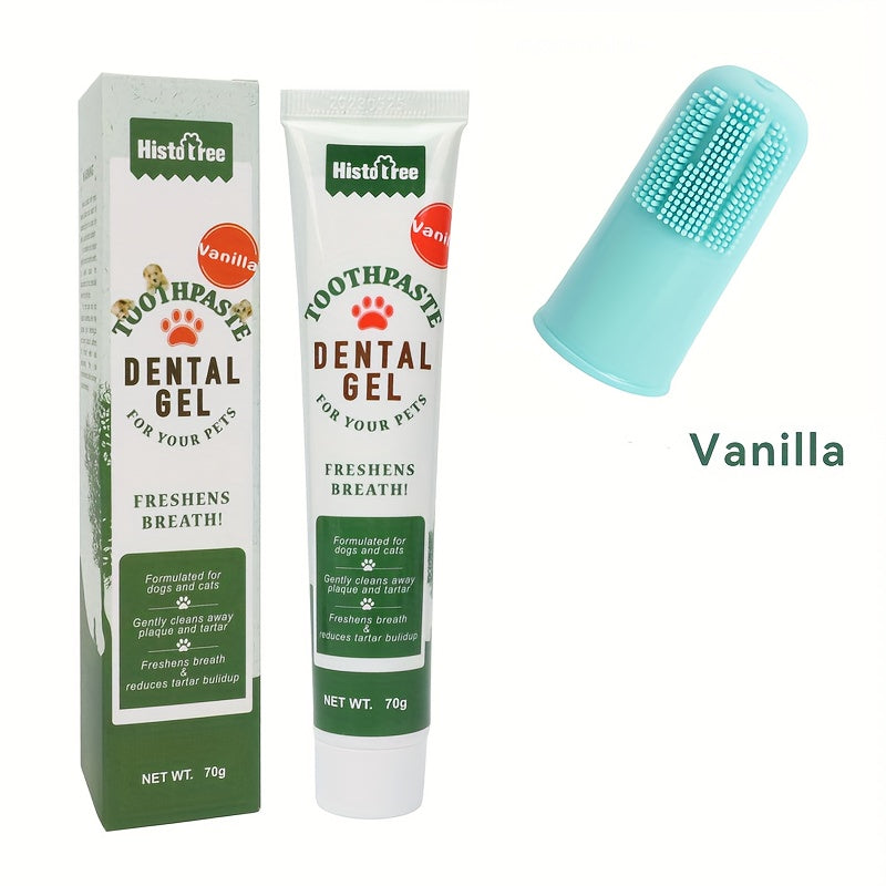 Pet Dental Cleaning Kit with Toothpaste & Finger Toothbrush