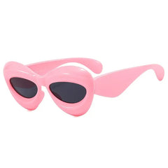 Cat Eye Sunglasses Acrylic Thick Frame Glasses Women Sun Protection Shield