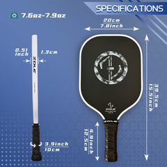 2pc Pickleball Paddle Set w/ Glass Fiber Face & 10mm Polypropylene Core