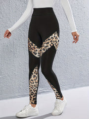Leopard Print Skinny Leggings High Waist Stretchy Women's Clothing