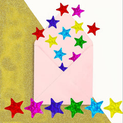10pcs Laser Sparkle Star Stickers Self Adhesive Star Stickers In 6 Colors