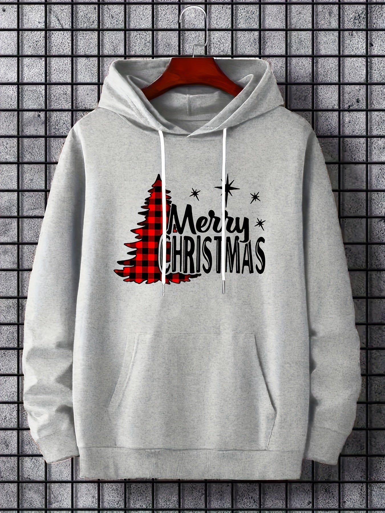 Christmas Print Hoodie Men Graphic Hooded Pullover Autumn Winter