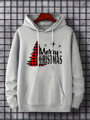 Christmas Print Hoodie Men Graphic Hooded Pullover Autumn Winter