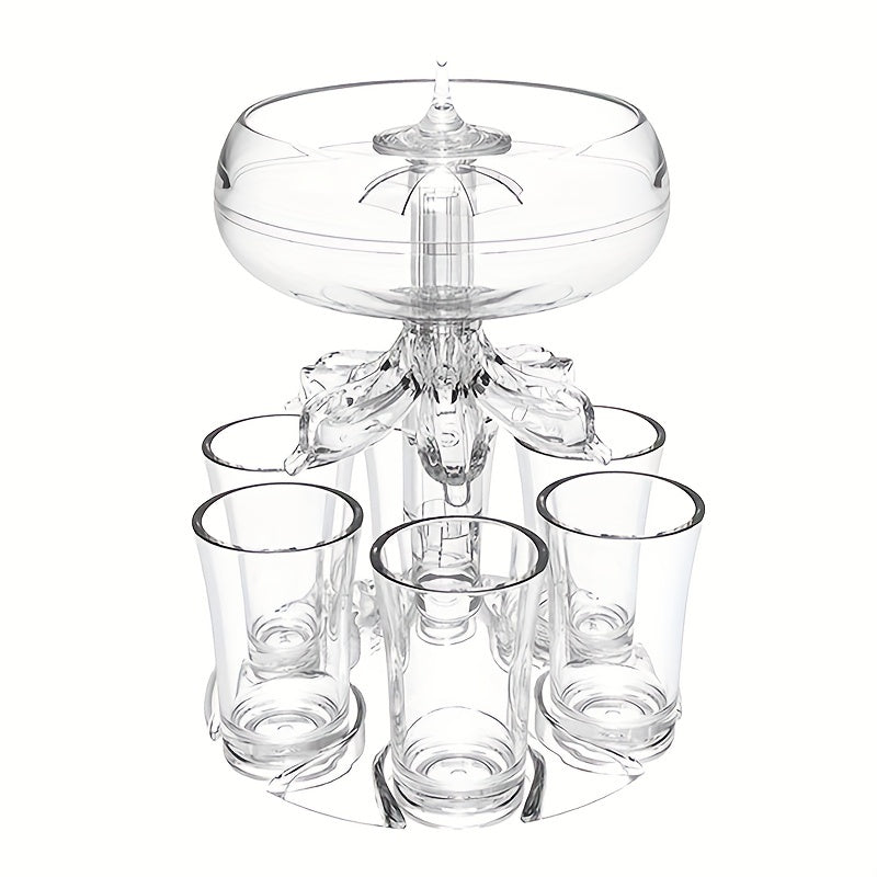 Keepred Shot Glass Dispenser with 6 Glasses Wine Holder for Party