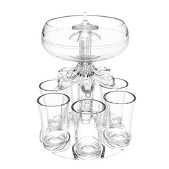 Keepred Shot Glass Dispenser with 6 Glasses Wine Holder for Party