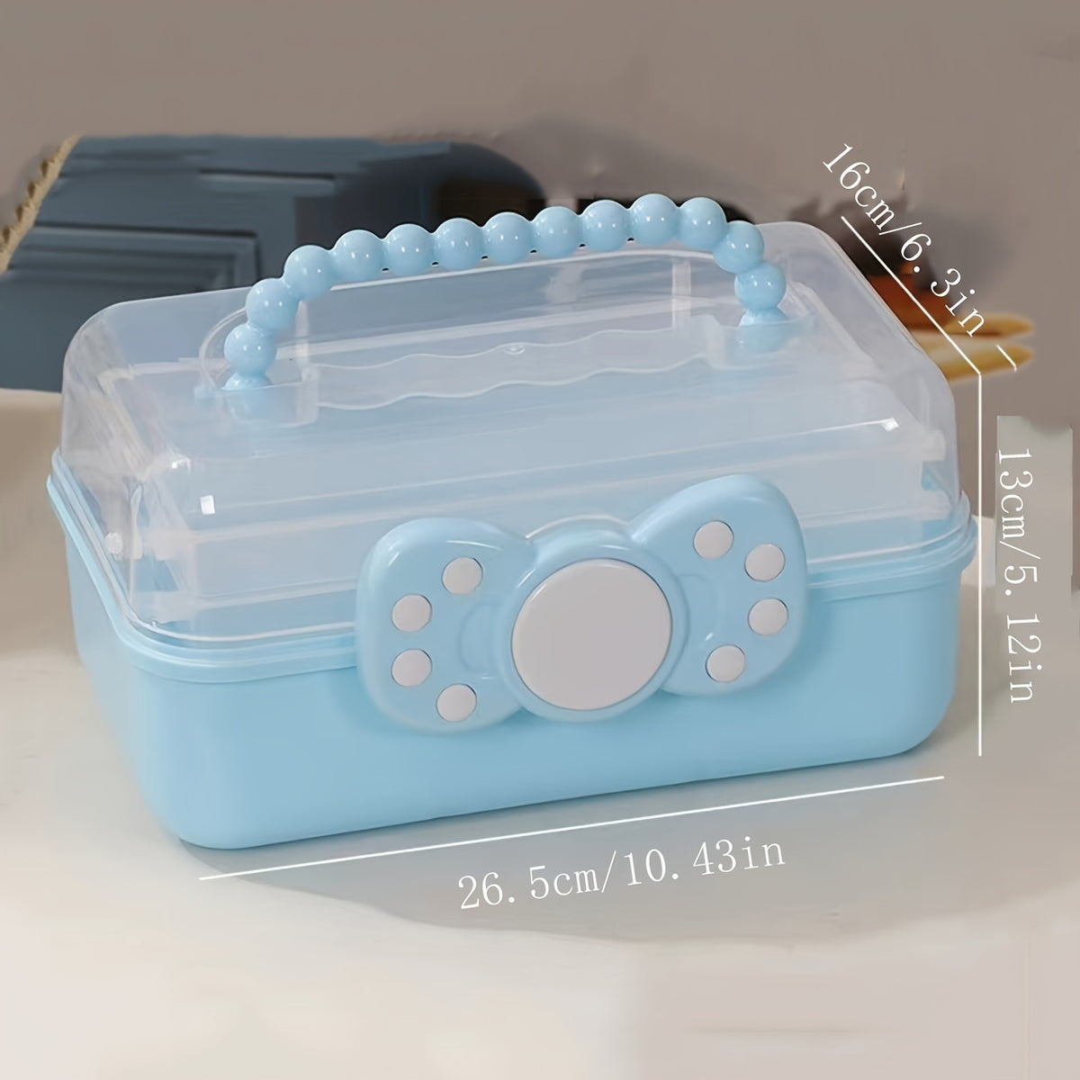 1pc Three-layer Portable Storage Box Foldable Large Hardware Tool Box