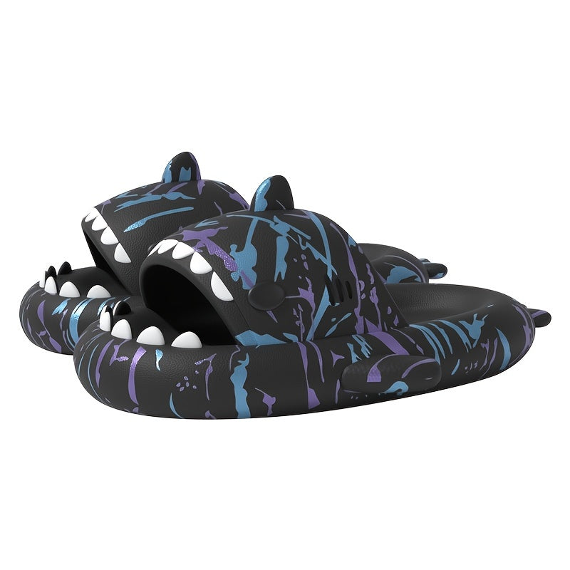 Cyber Punk Shark Slippers Cloud Slides Lightweight Non Slip Shoes