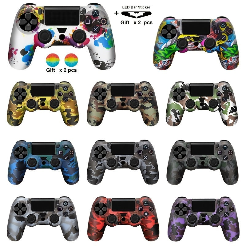 PS4 Controller Skin Camo Pattern Silicone Case Soft Rubber Cover