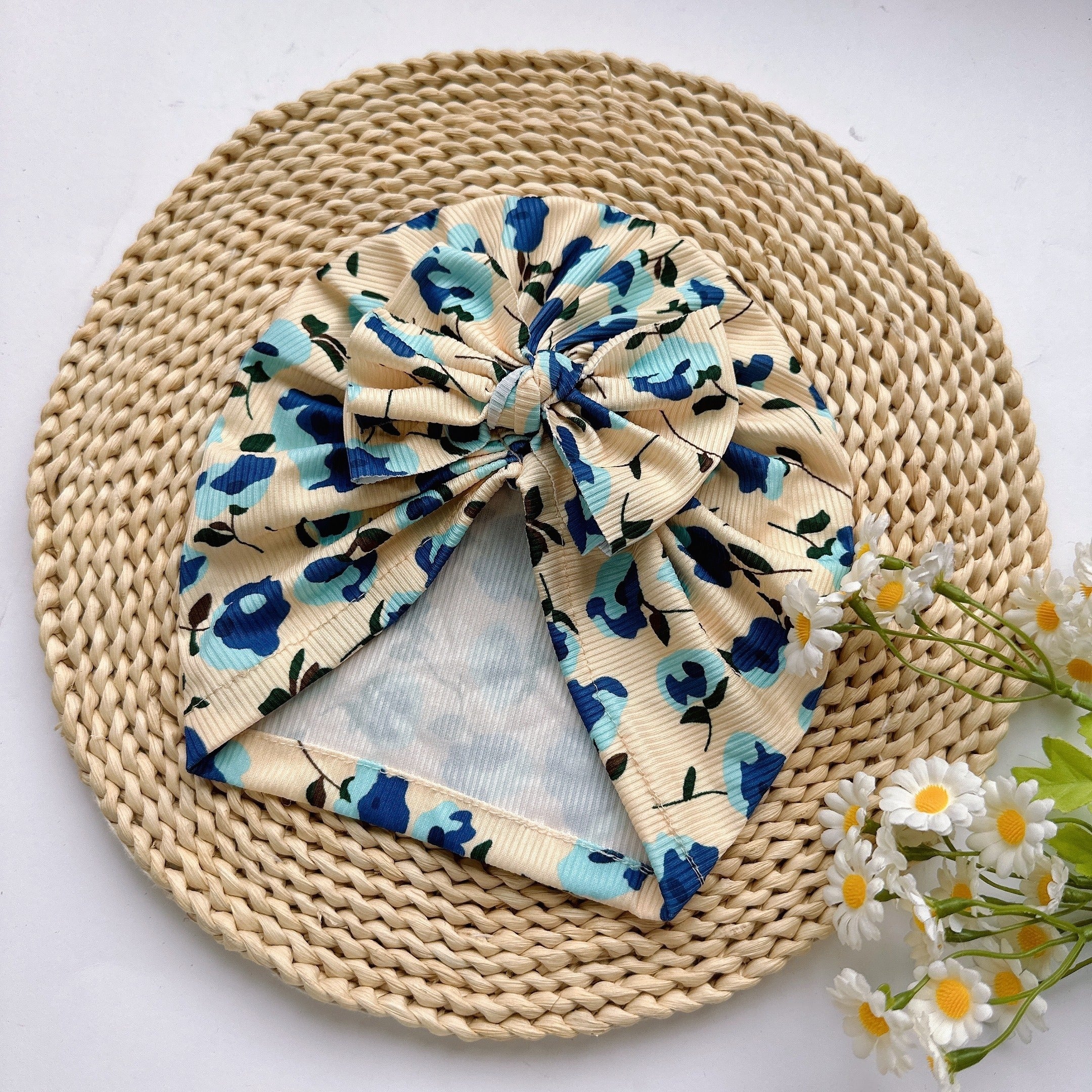 Baby Bow Print Headband Soft Baby Hat for Newborns