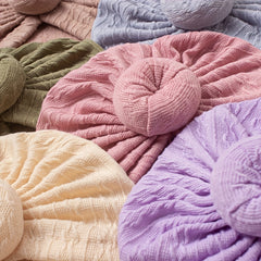 Plain Jacquard Donut Baby Hat for 0-3 Years