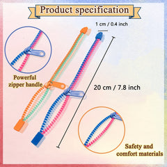 24pcs Fidget Zipper Bracelets Neon Colors - Birthday Party Favors