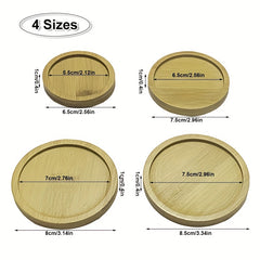 2pcs Bamboo Plant Saucer 6-8 Round Plant Pot Tray Planter Trays