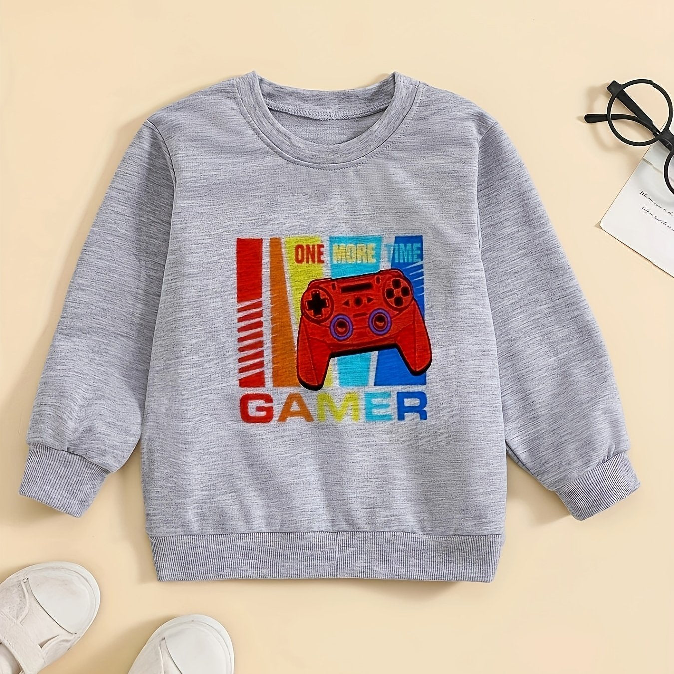 Boy's Printed Sweatshirt for Outdoor Play