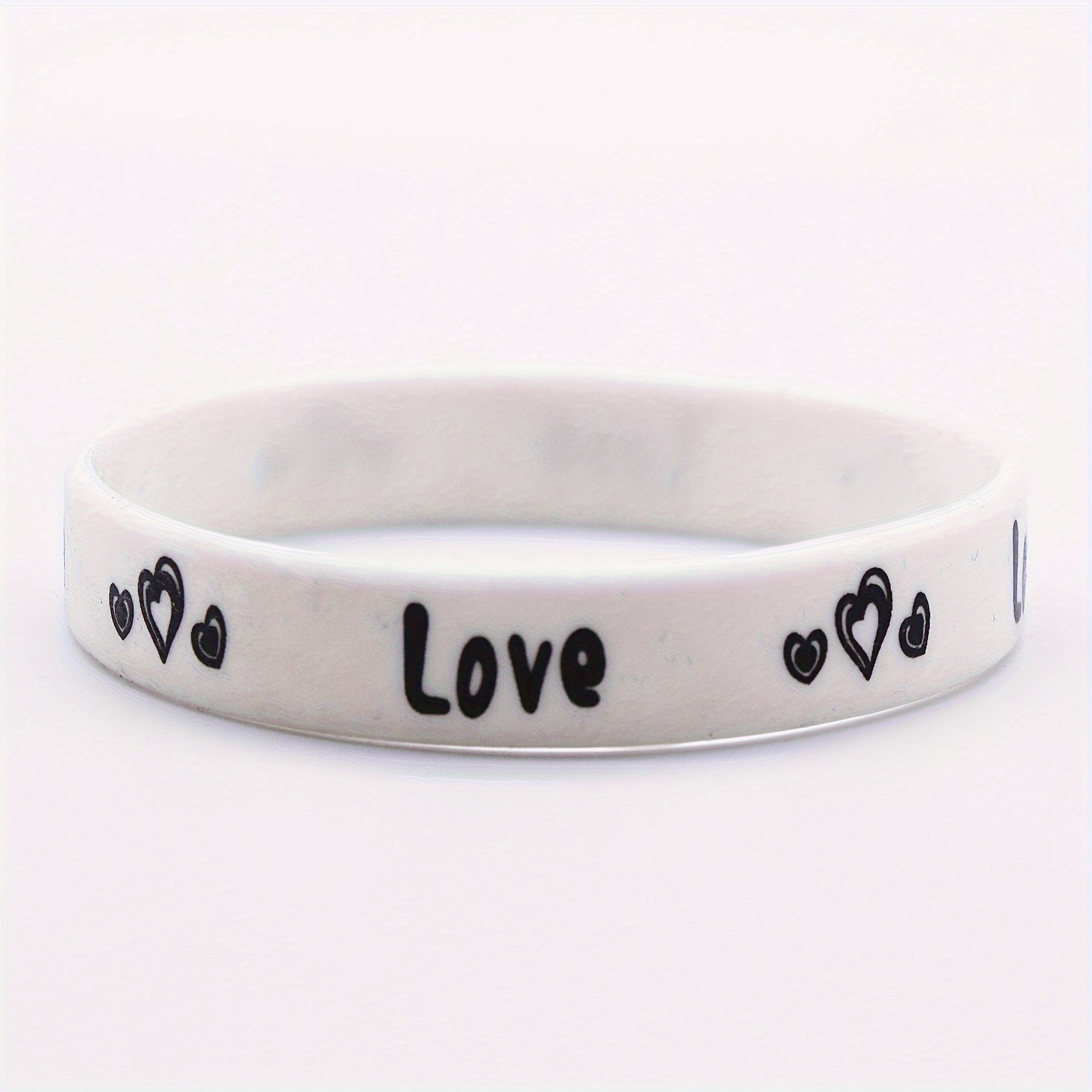4Pcs Love Heart Silicone Bracelet Couple Bracelet Women Rubber Sports Wristband