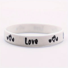 4Pcs Love Heart Silicone Bracelet Couple Bracelet Women Rubber Sports Wristband