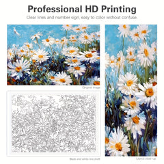 Paint By Numbers Kit Daisy Flowers DIY Painting 40x50cm