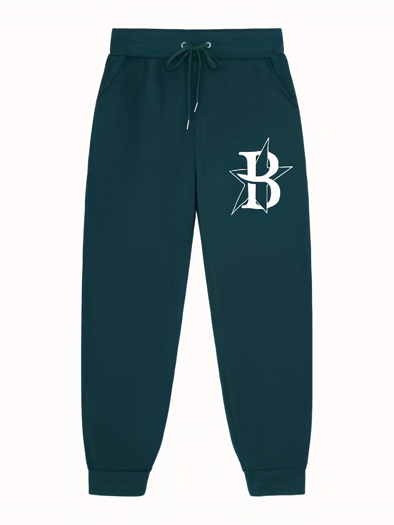 Letter Print Star Pattern Joggers Men's Casual Loose Fit Pants