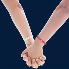 2pcs Solid Sports Bracelet Durable Silicone Wristband Couple Bracelet