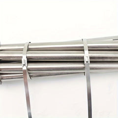 100pcs 304 Stainless Steel Cable Ties Self locking Metal Marine Harness Wire Tie