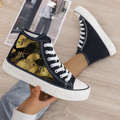 Girls' High Top Golden Pattern Skate Shoes Warm Plush Lining