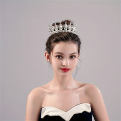 3pcs Crystal Prince Crown Headband Wedding Bridal Hair Jewelry