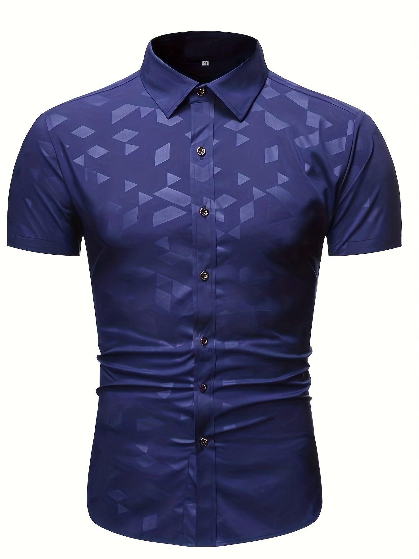 Abstract Pattern Slim Fit Short Sleeve Hawaiian Shirt for Men
