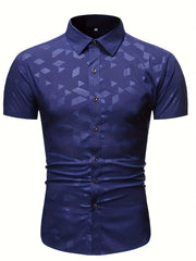 Abstract Pattern Slim Fit Short Sleeve Hawaiian Shirt for Men