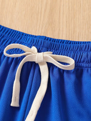 Boys 3pcs Mesh Breathable Sports Shorts Set