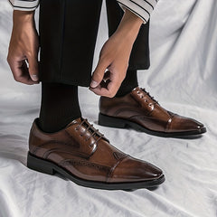 Men's Lace-Up Low-Top Brogue Dress Shoes