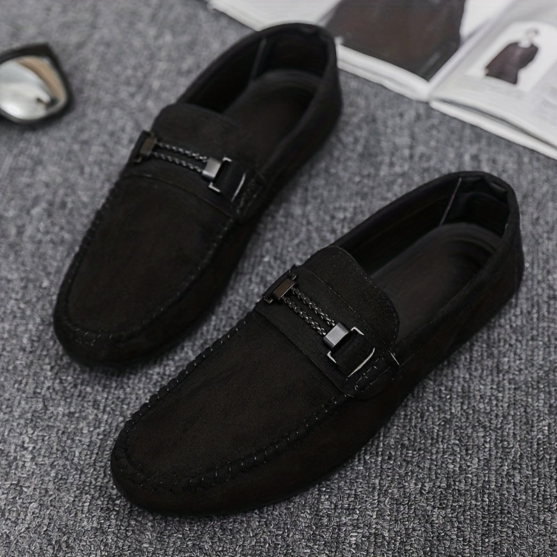 Men's Comfy Slip On Loafer Shoes Casual Anti skid Flat Shoes For Office