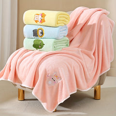Soft & Absorbent Newborn Bath Towel & Blanket Thickened Coral Fleece