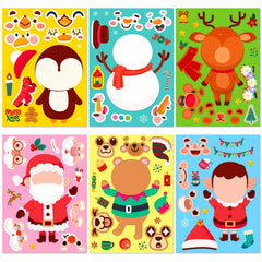3pcs Christmas Face Changing Stickers Santa Claus DIY Waterproof Stickers