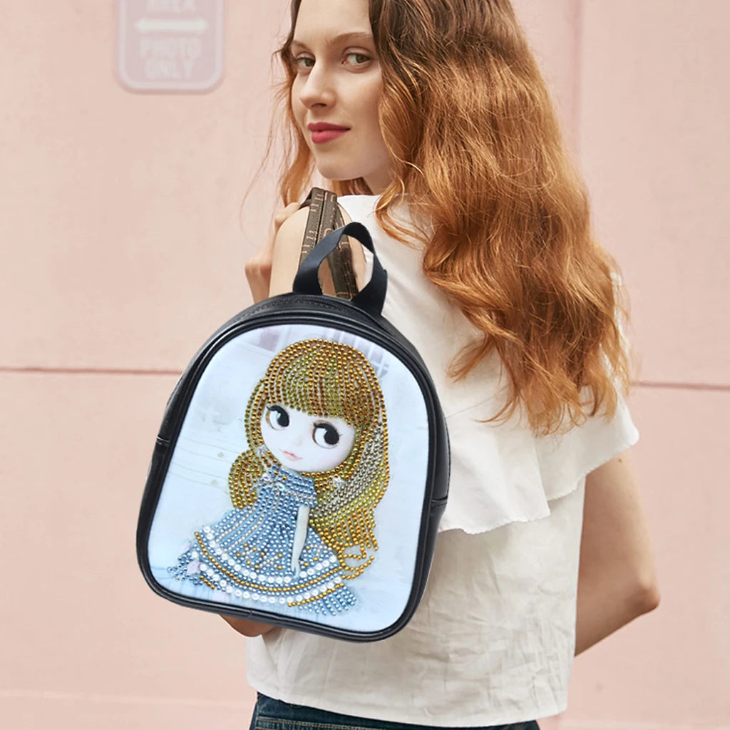 Princess Diamond Painting Leather Crossbody Chain Bag DIY Embroidery Purse Pouch