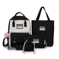 5PCS School Bags For Teenage Girls Travel Backpack Totes Large Capacity Student