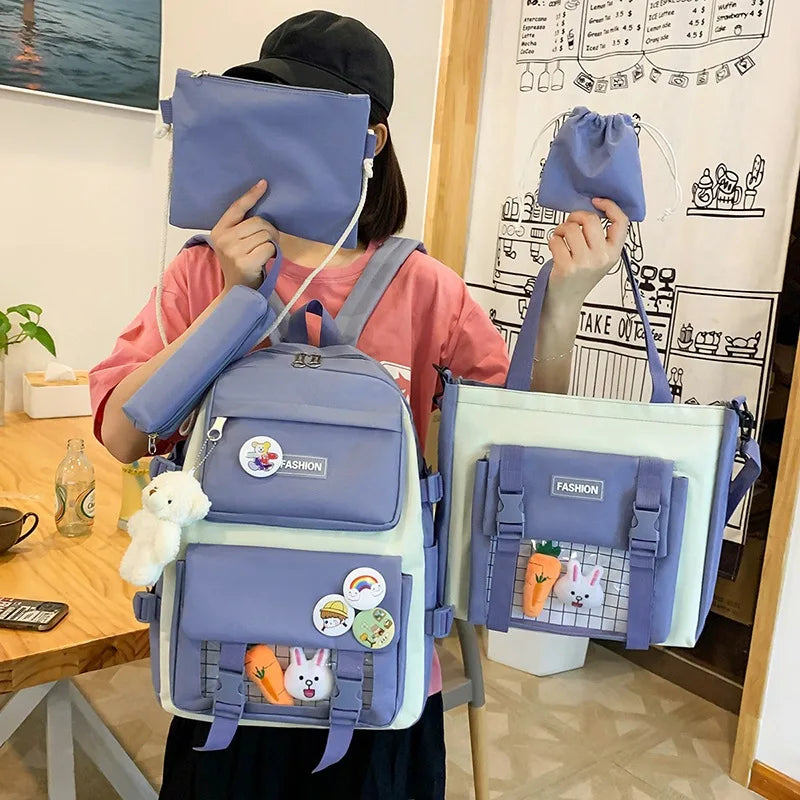 Canvas Backpack School Bags for Teenage Girl Boy Handbags Shoulder Bag