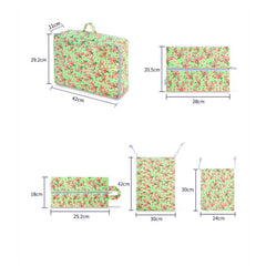 5Pcs Floral Travel Bags Women Clothes Underwear Bra Packing Cube Luggage