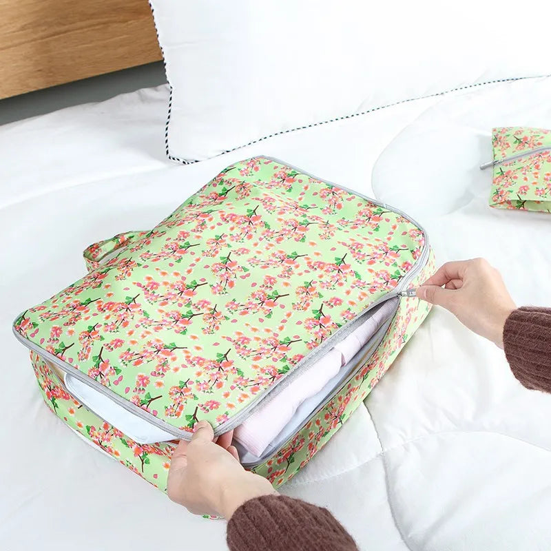 5Pcs Floral Travel Bags Women Clothes Underwear Bra Packing Cube Luggage