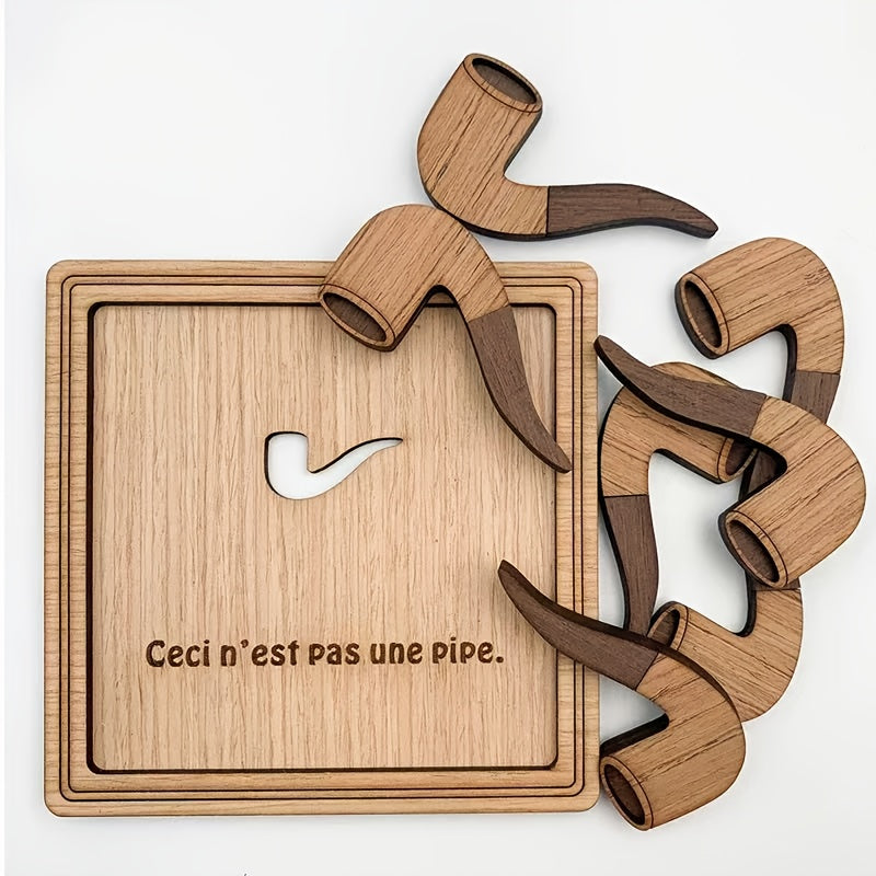 Wooden 7 Pipes Puzzle Game Brain Burning Toy