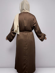 Casual Abaya Dress Women's Plus Solid Long Sleeve Round Neck