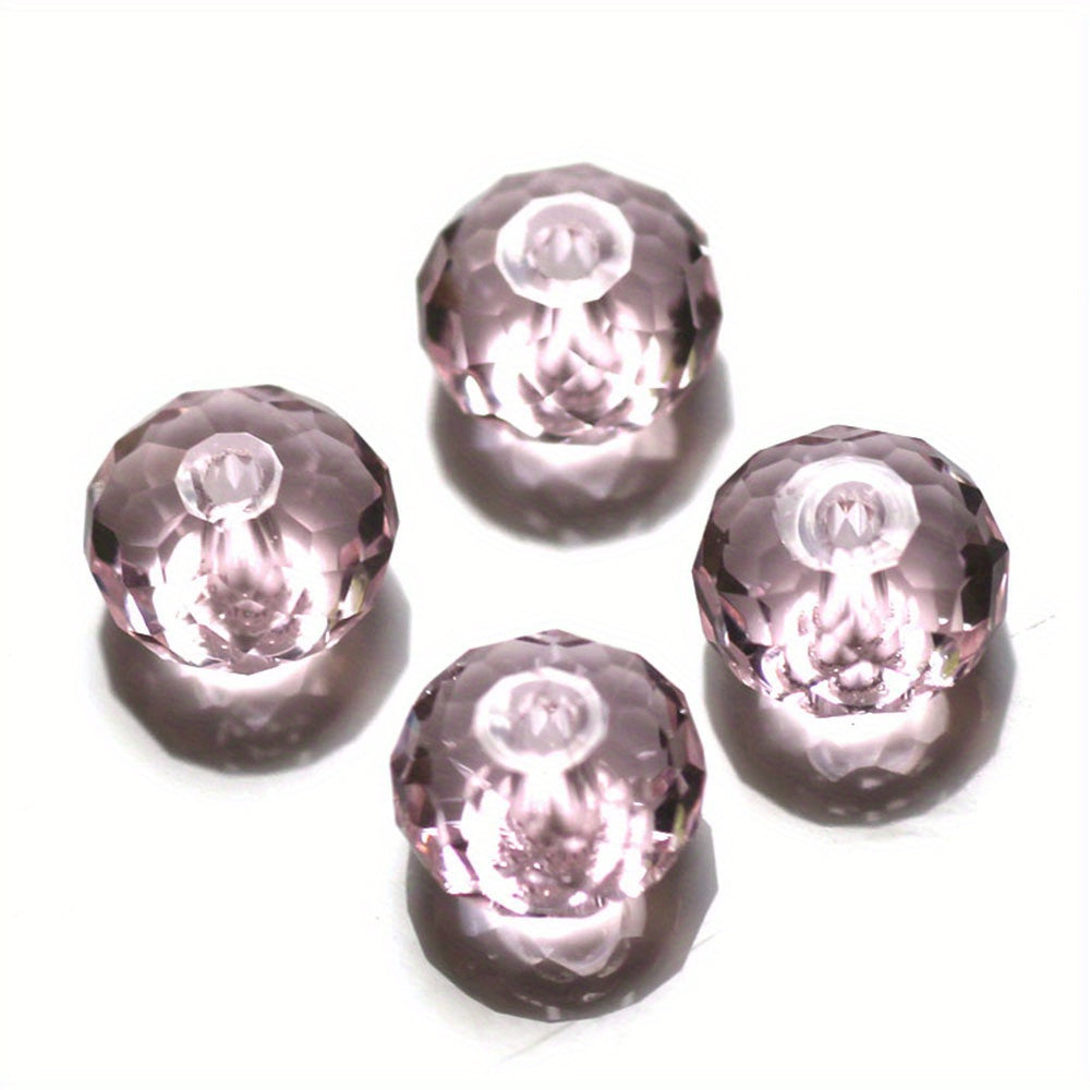 100pcs 6mm Crystal Glass Flat Beads for Jewelry Making