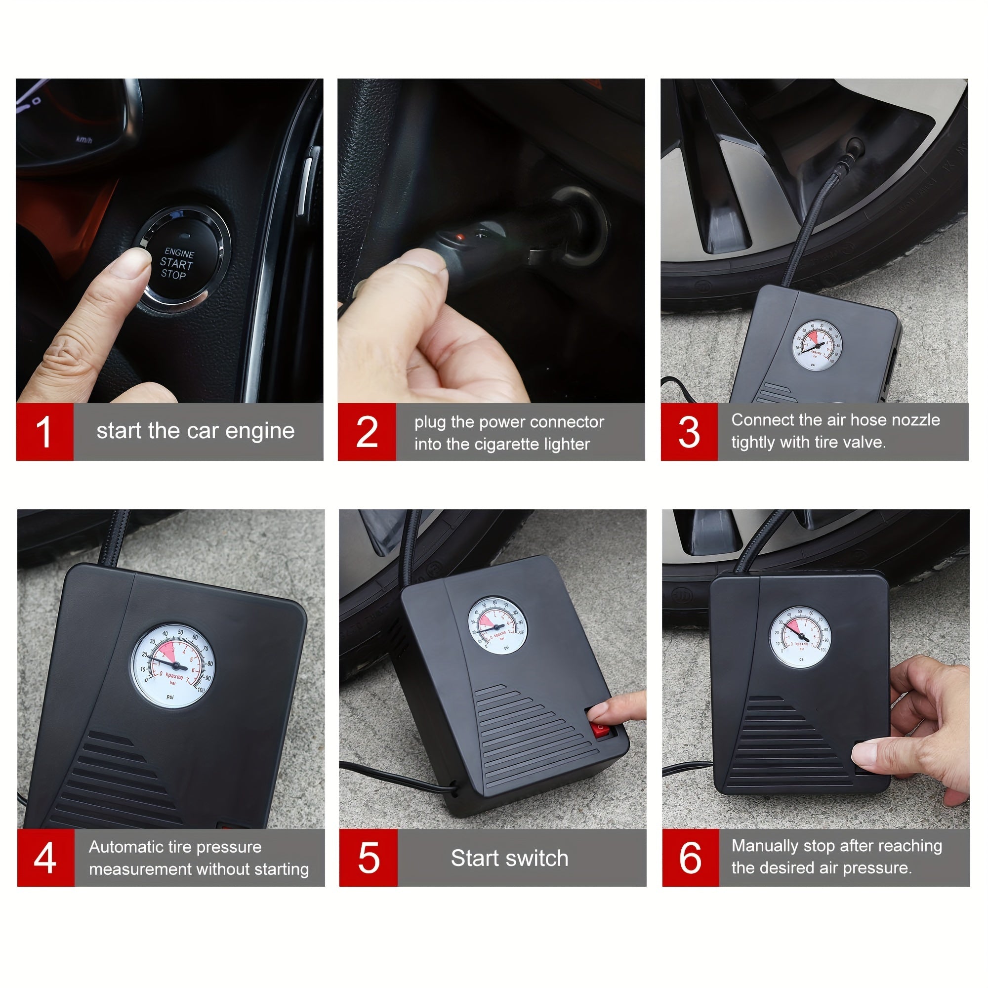 Portable Mini Air Compressor for Cars Motorcycles Bicycles