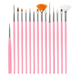 15pcs Fine Detail Paint Brush Set for Art Painting Acrylic Watercolor Models Kit