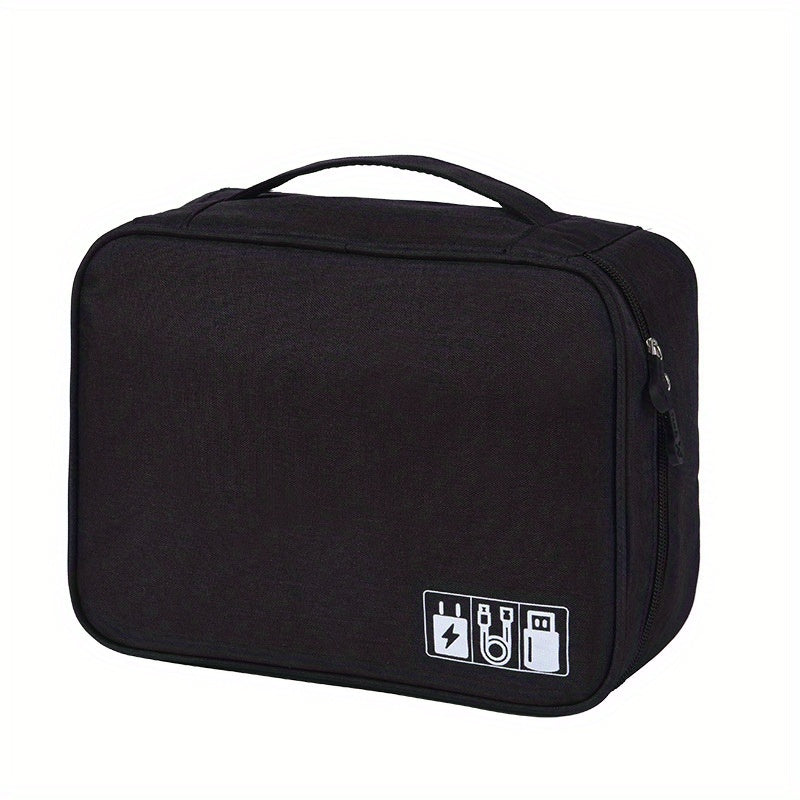 Large Capacity Cable Organizer Bag Lightweight Zipper Cosmetic Bag