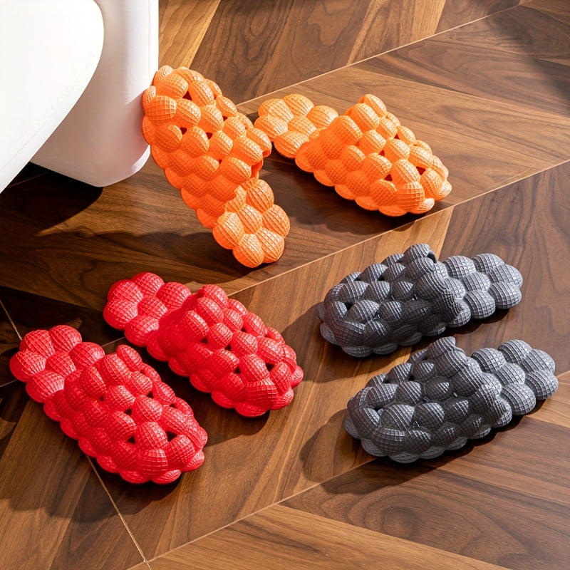 Men's Massage Bubble Slides Non-Slip Spa Slippers