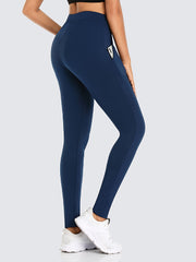 High Waist Sports Pants with Plush Inner Pockets for Yoga